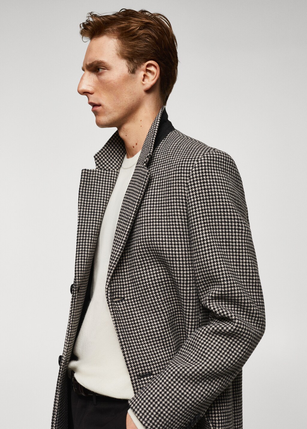 Houndstooth wool-blend coat - Details of the article 4