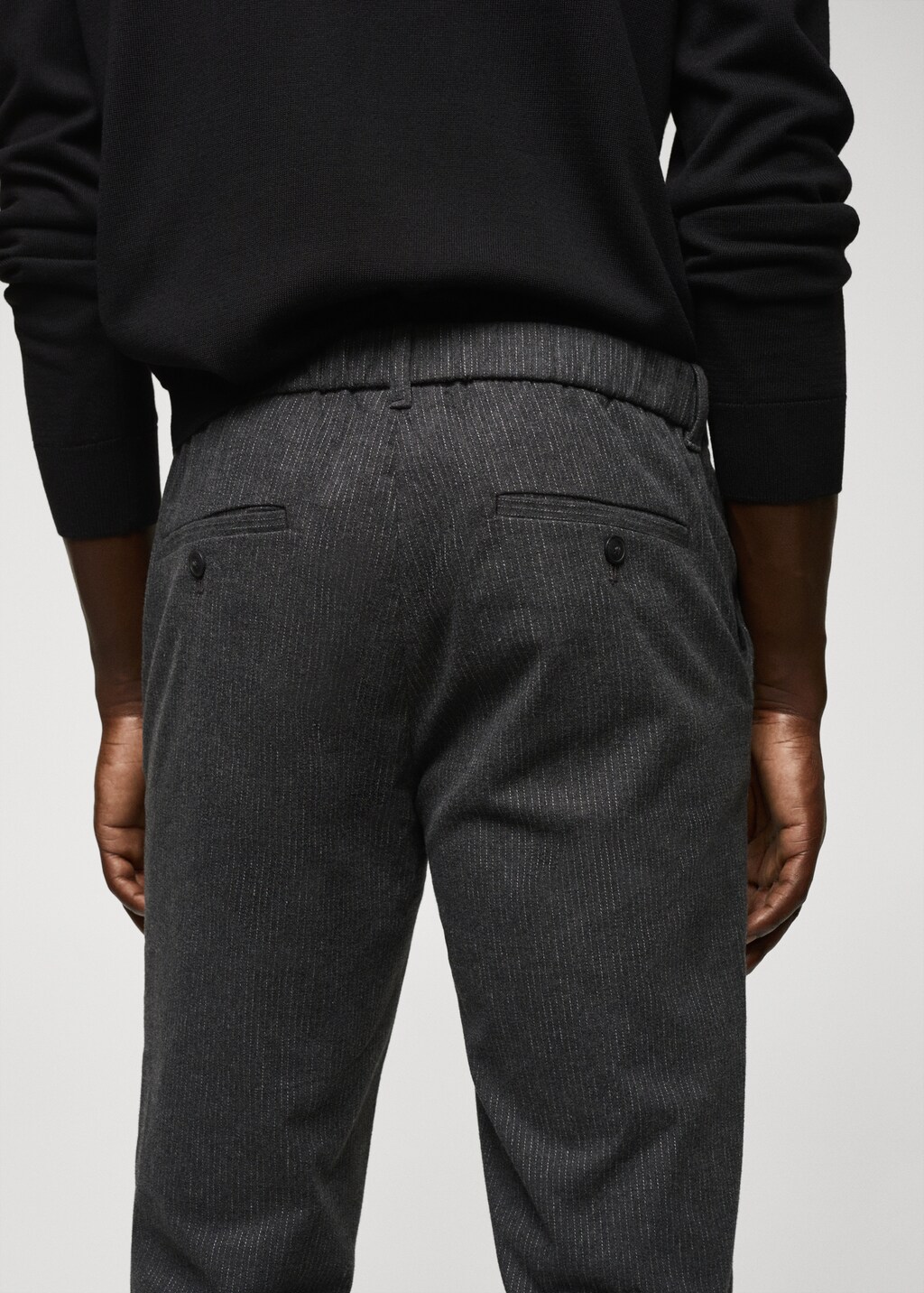 Slim-fit cotton check trousers  - Details of the article 4