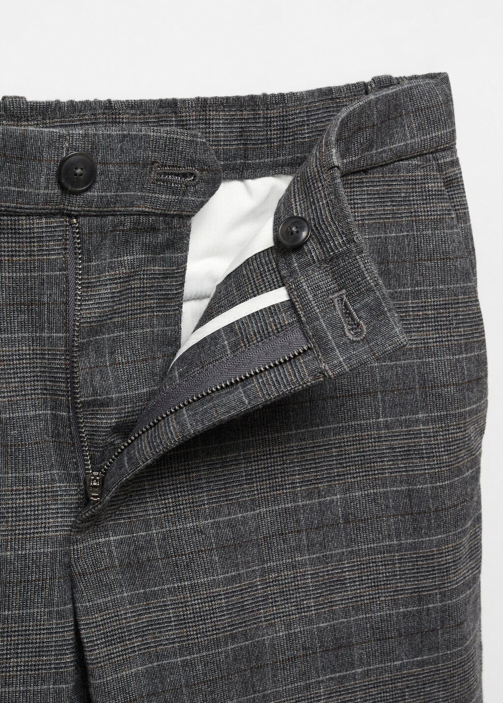 Slim-fit cotton check trousers  - Details of the article 8