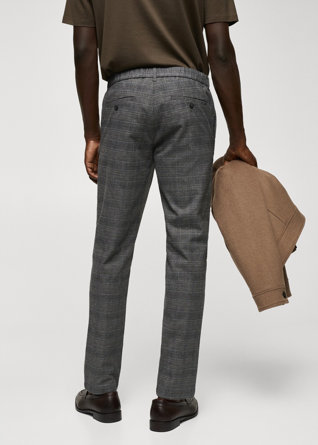 Slim-fit cotton check trousers  - Reverse of the article