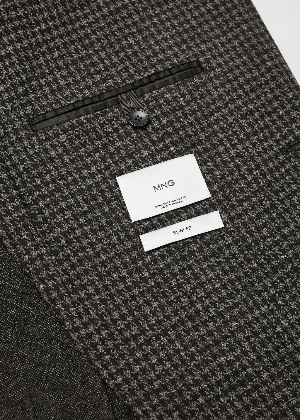 Slim Fit-Sakko mit Mikro-Hahnentrittmuster  - Detail des Artikels 8