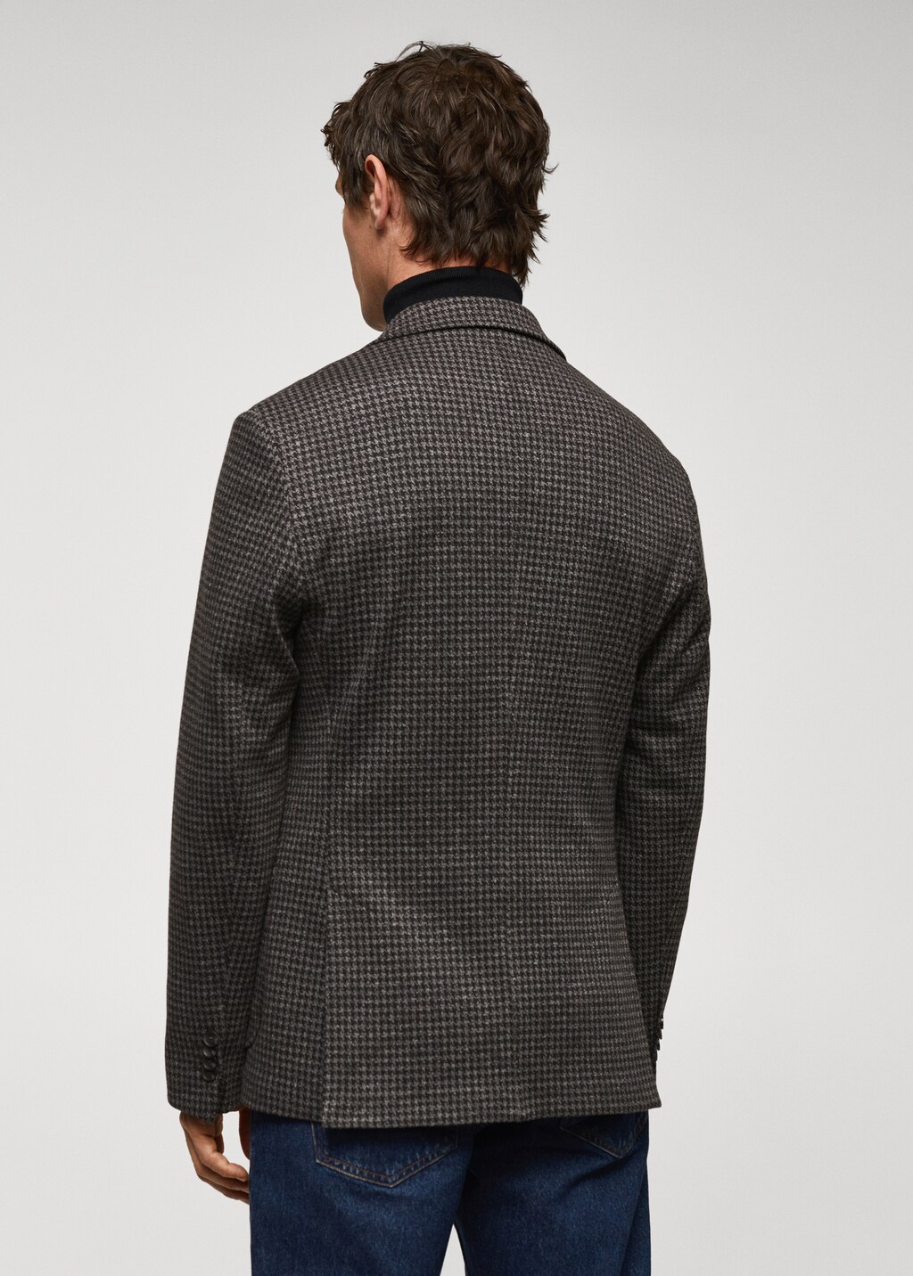 Slim-fit micro-houndstooth jacket - Reverse of the article