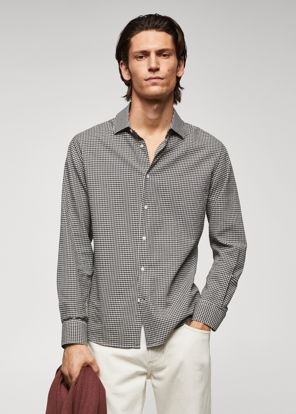 Camisa seersucker cuadro vichy - Plano medio