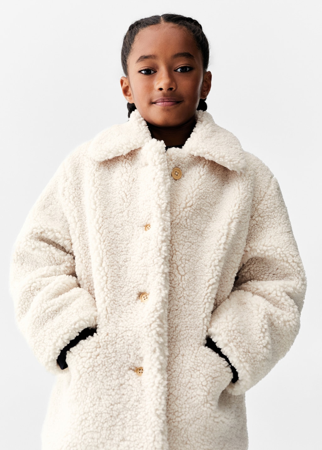 Shearling-effect coat - Medium plane