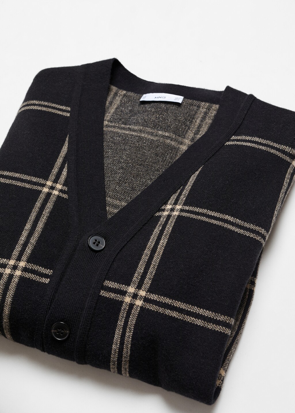 Fine-knit windowpane cardigan - Details of the article 8