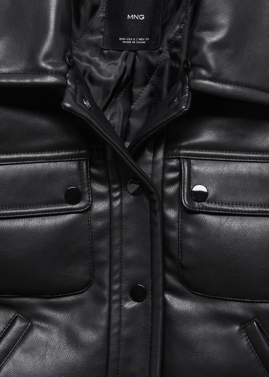 Padded jacket with fur-effect collar - Details of the article 0