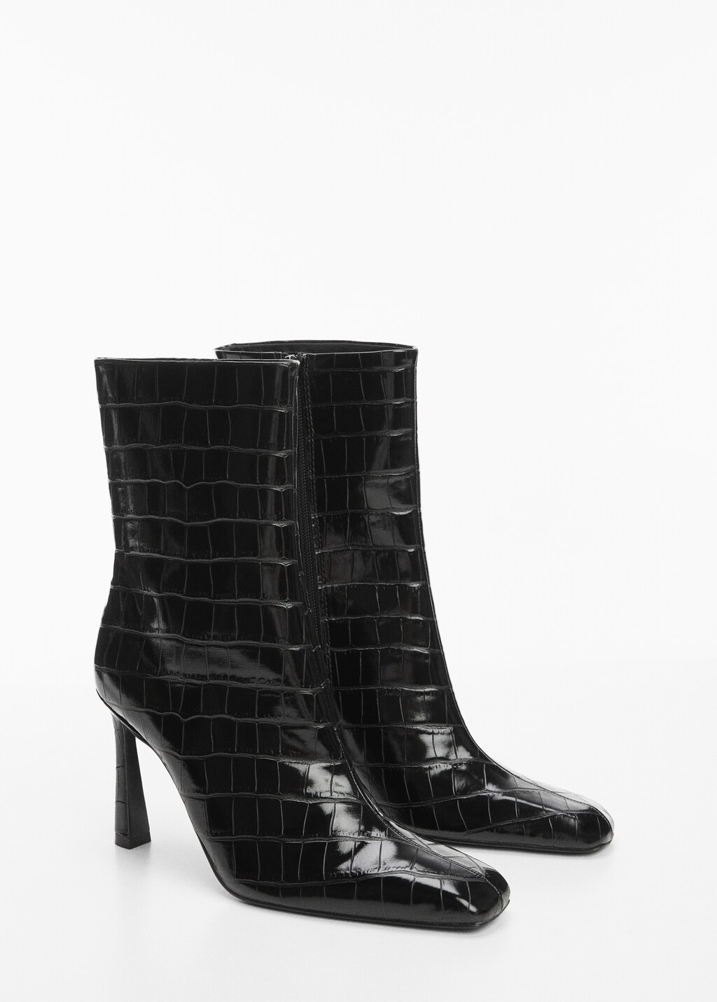 Coco leather-effect heeled ankle boots - Medium plane