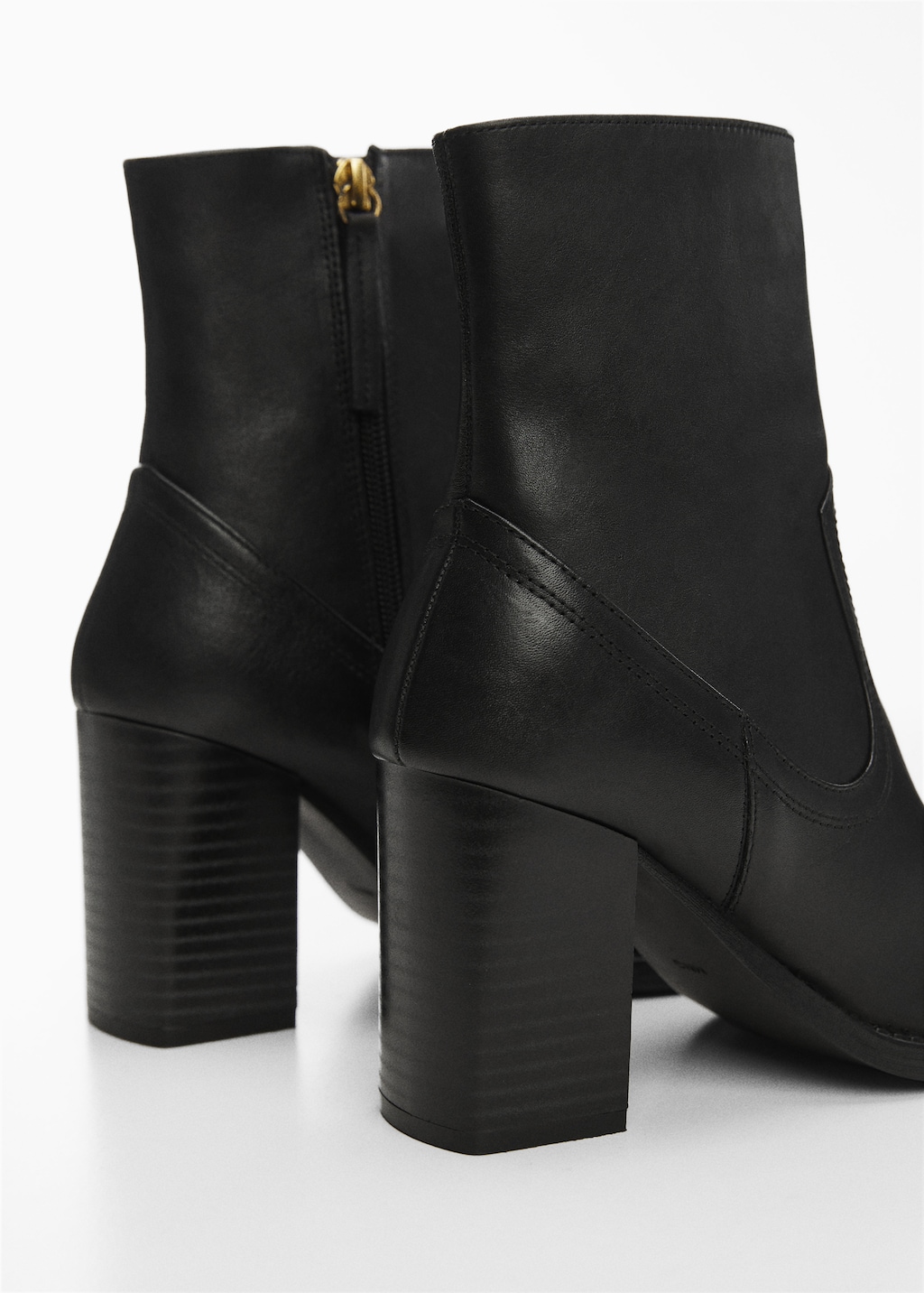 Ankle boots block shops heel leather