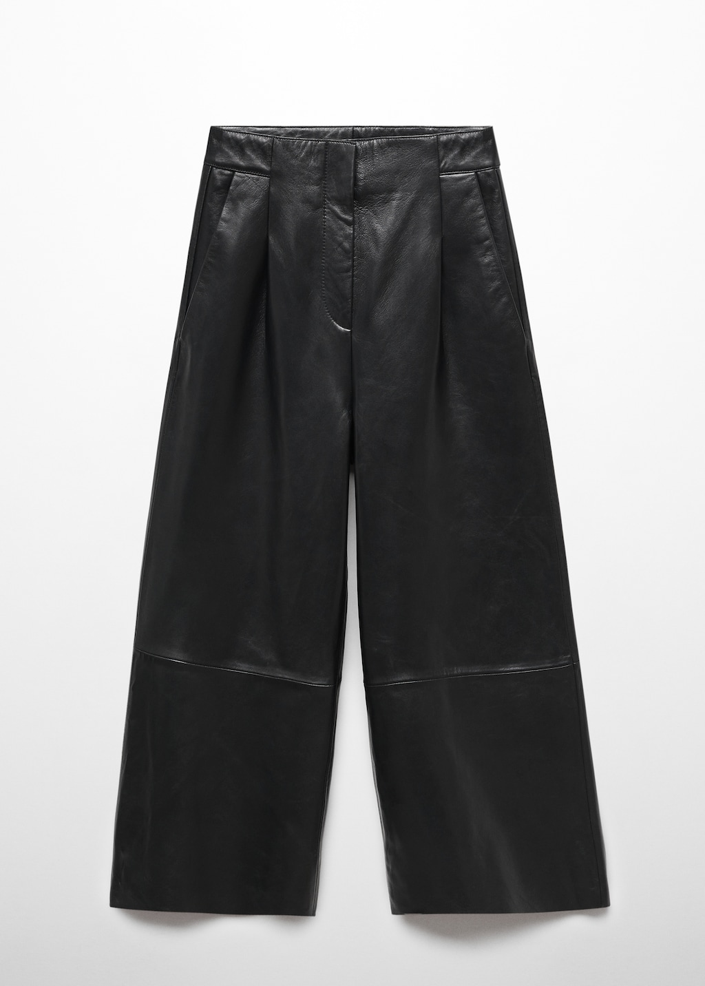 Pleated leather culotte trousers - Article without model