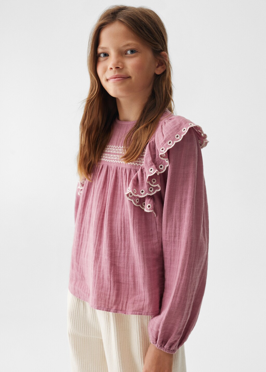 Frills embroidered shirt - Medium plane