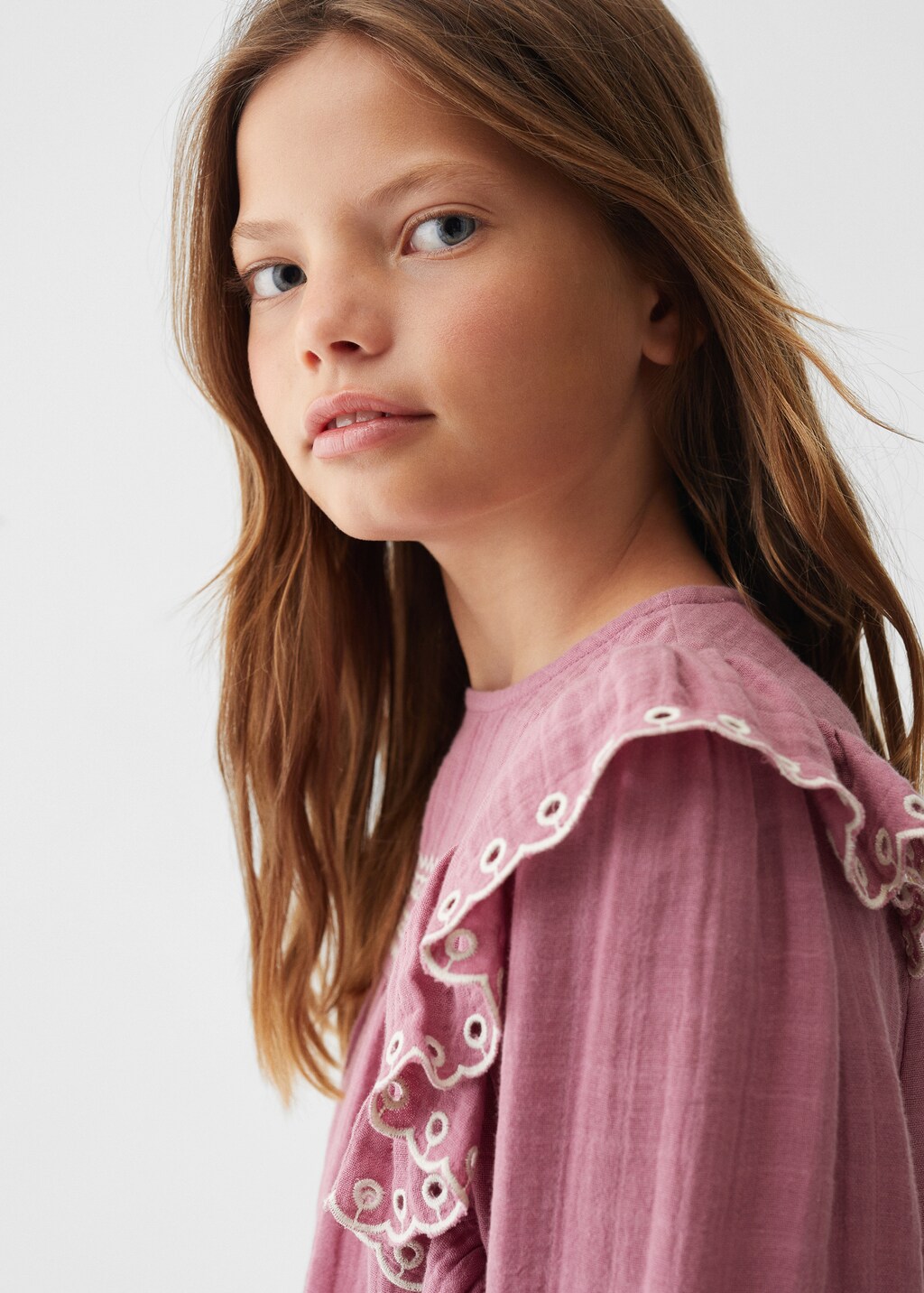 Frills embroidered shirt - Details of the article 1