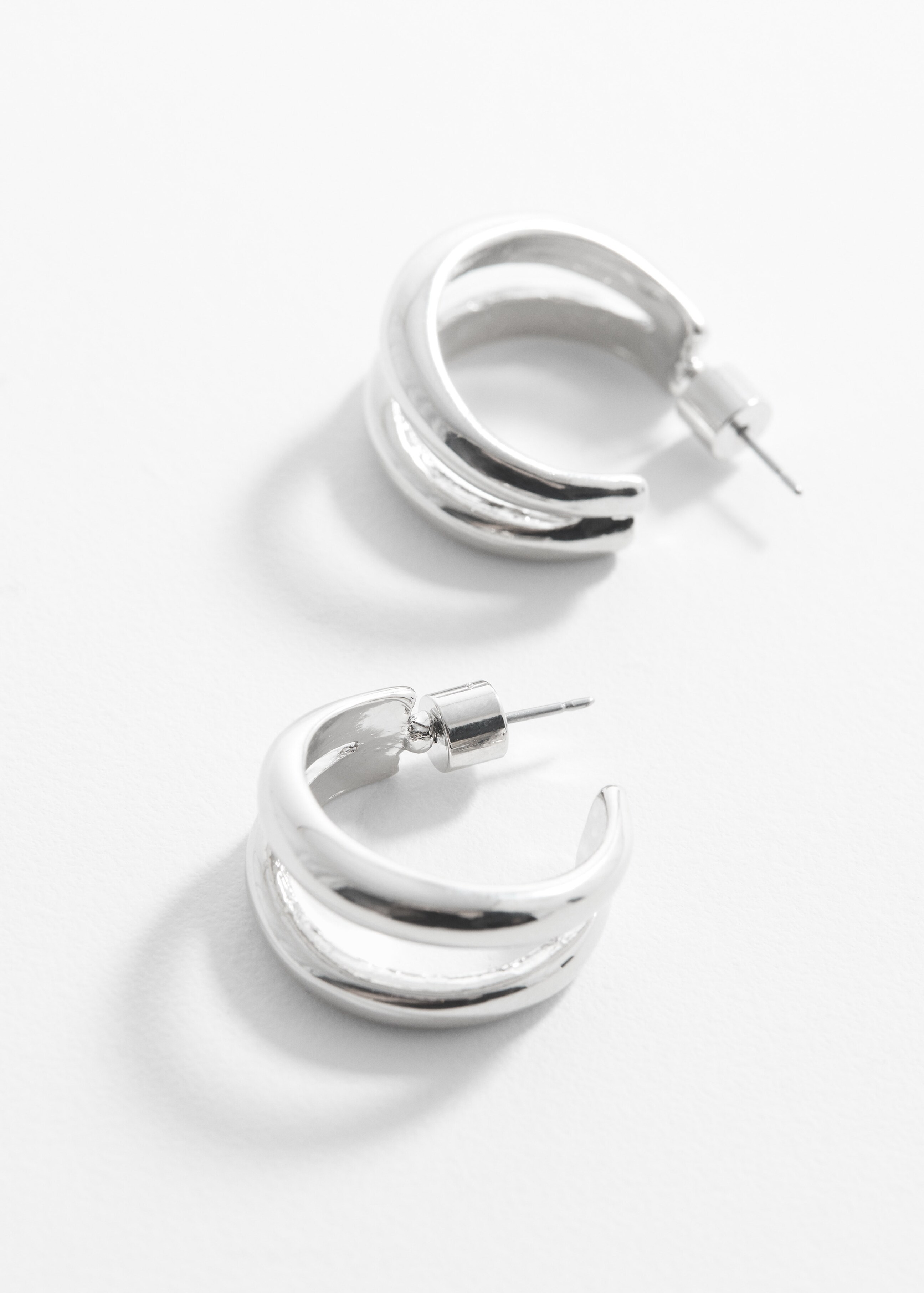 Open double-hoop earrings - Medium plane