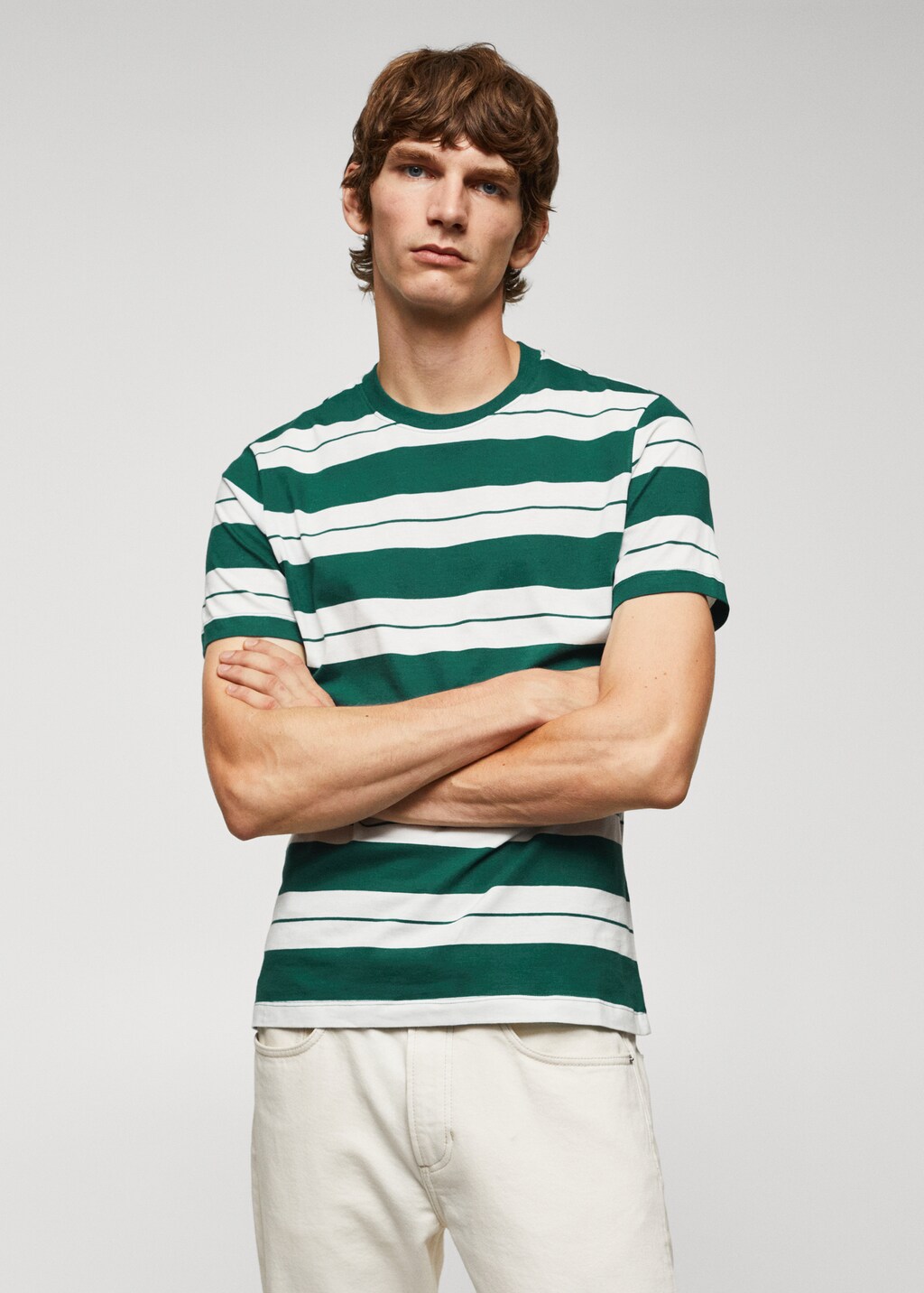 Striped 100% cotton t-shirt - Medium plane