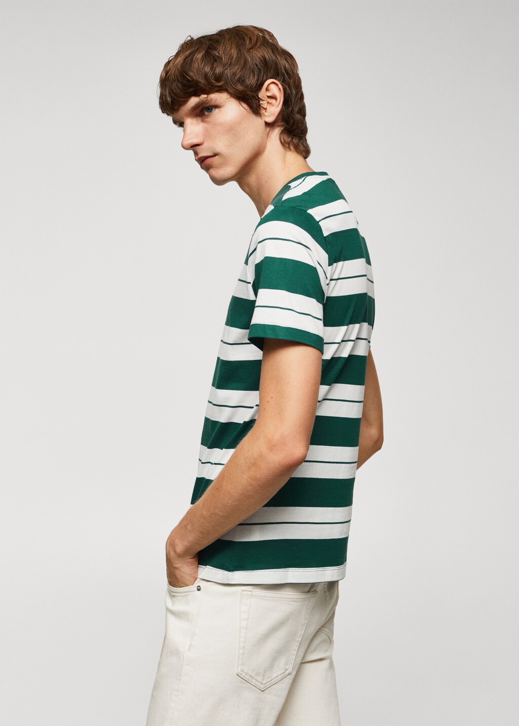 Striped 100% cotton t-shirt - Details of the article 2