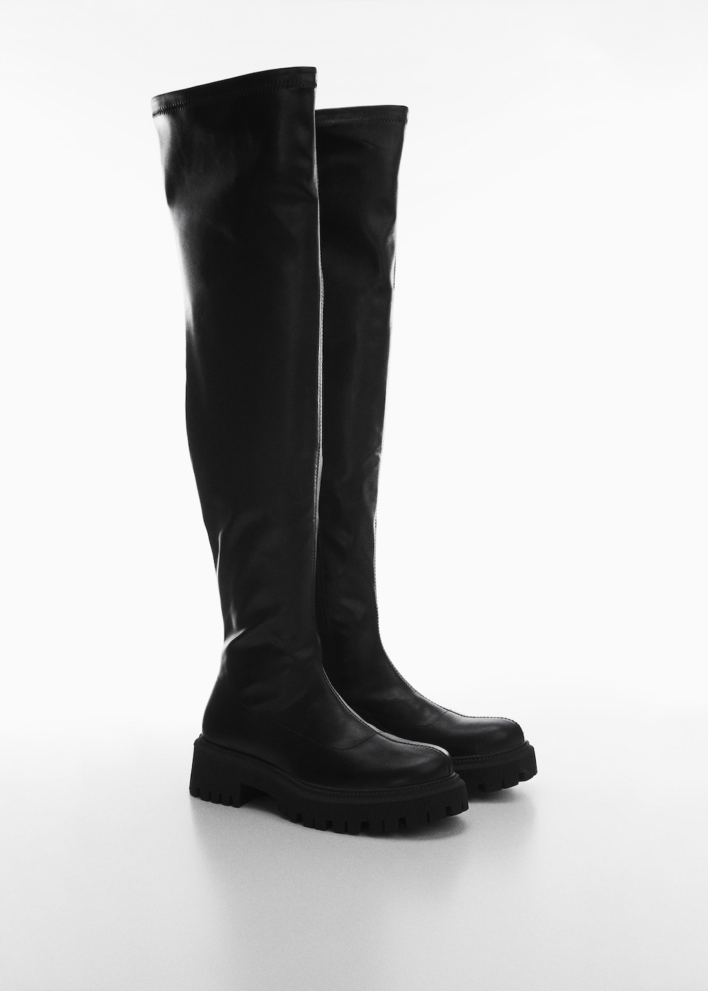 Platform boots with tall leg - Medium plane