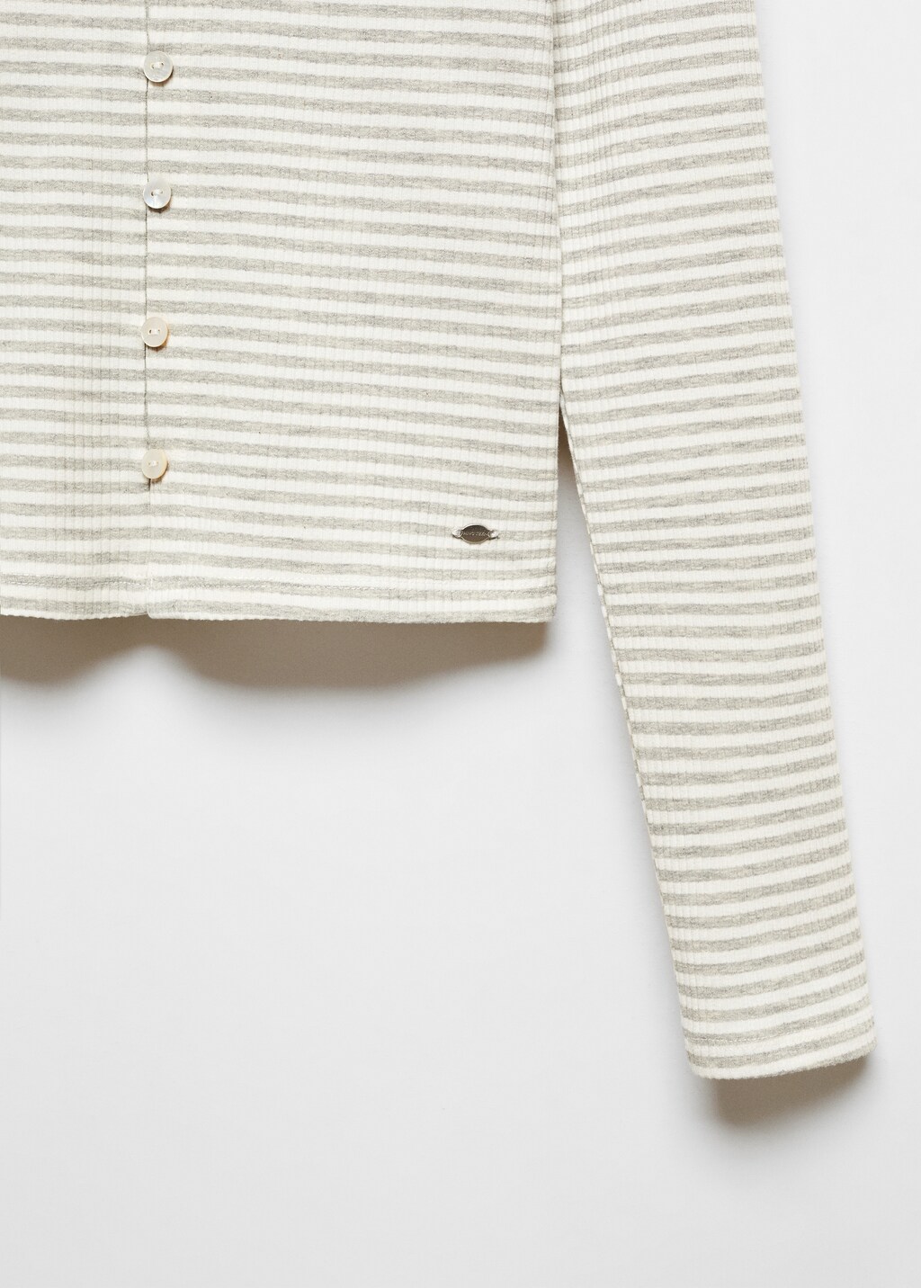 Buttoned striped T-shirt - Details of the article 8