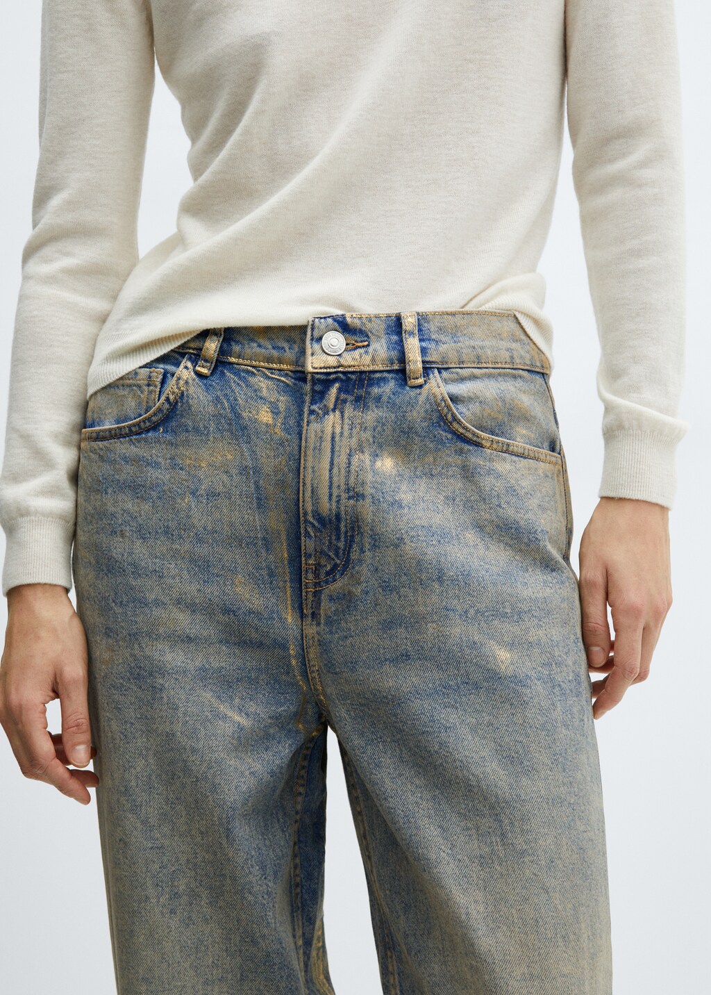 Wideleg foil jeans - Details of the article 4