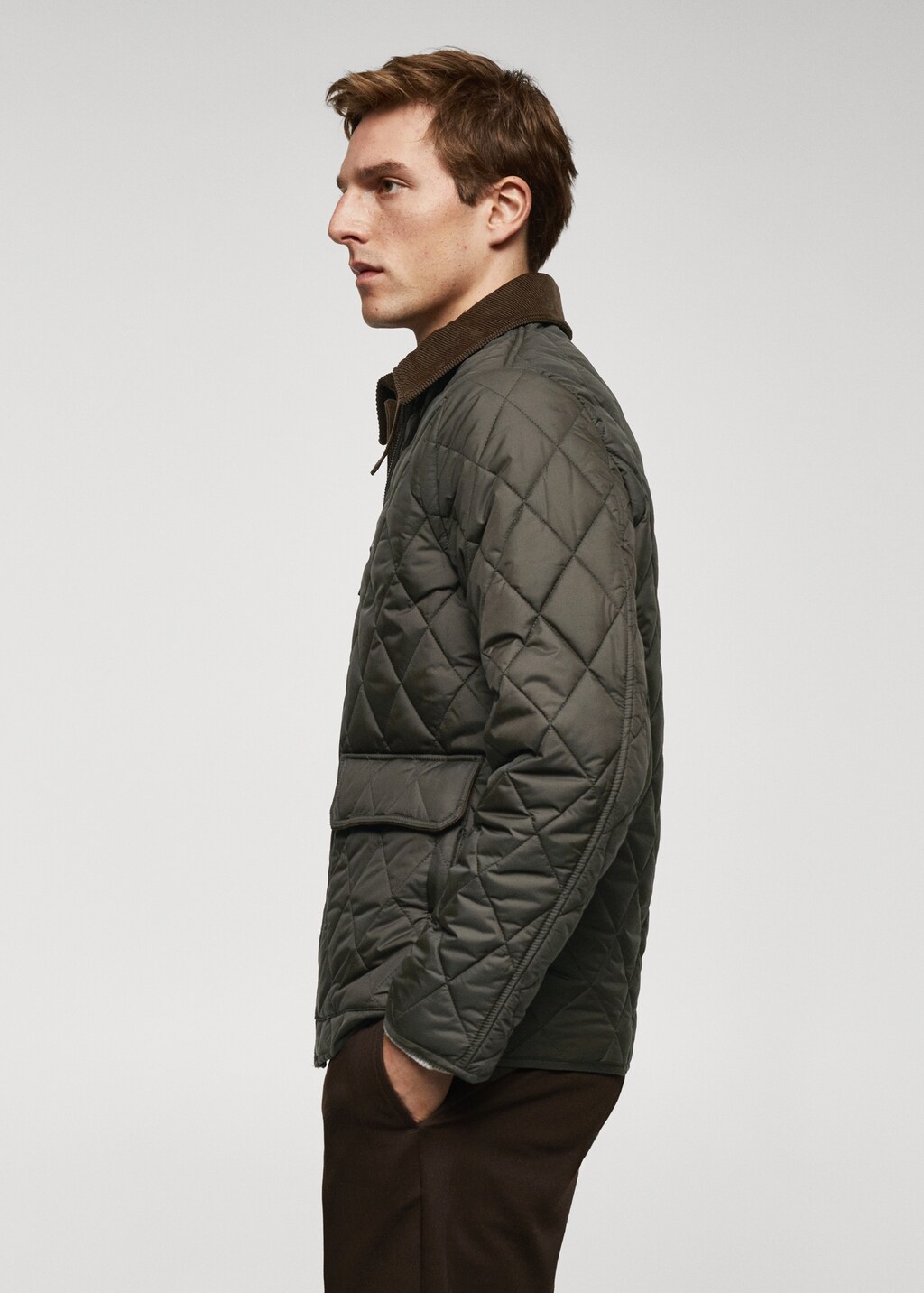 Thermoregulating padded corduroy jacket - Details of the article 2