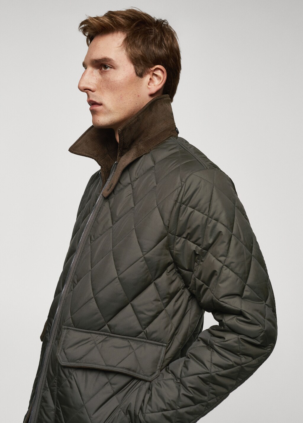 Thermoregulating padded corduroy jacket - Details of the article 4