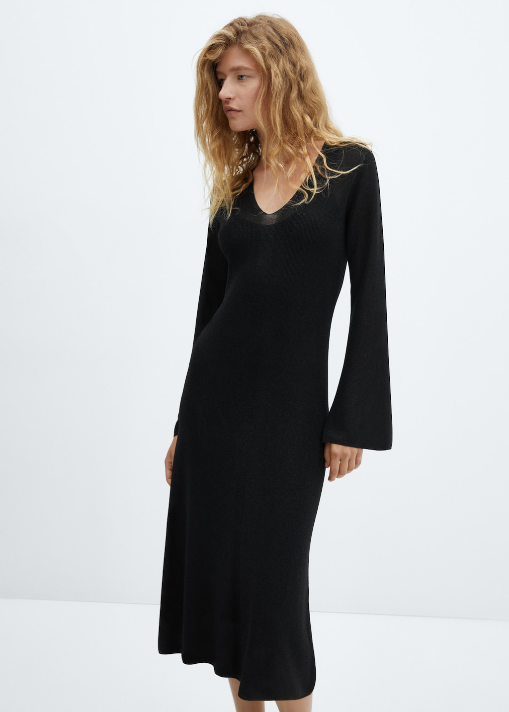 Lurex-knit midi-dress - Medium plane