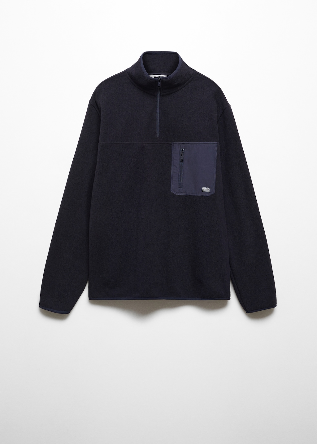 Zip-neck fleece sweatshirt - Article without model