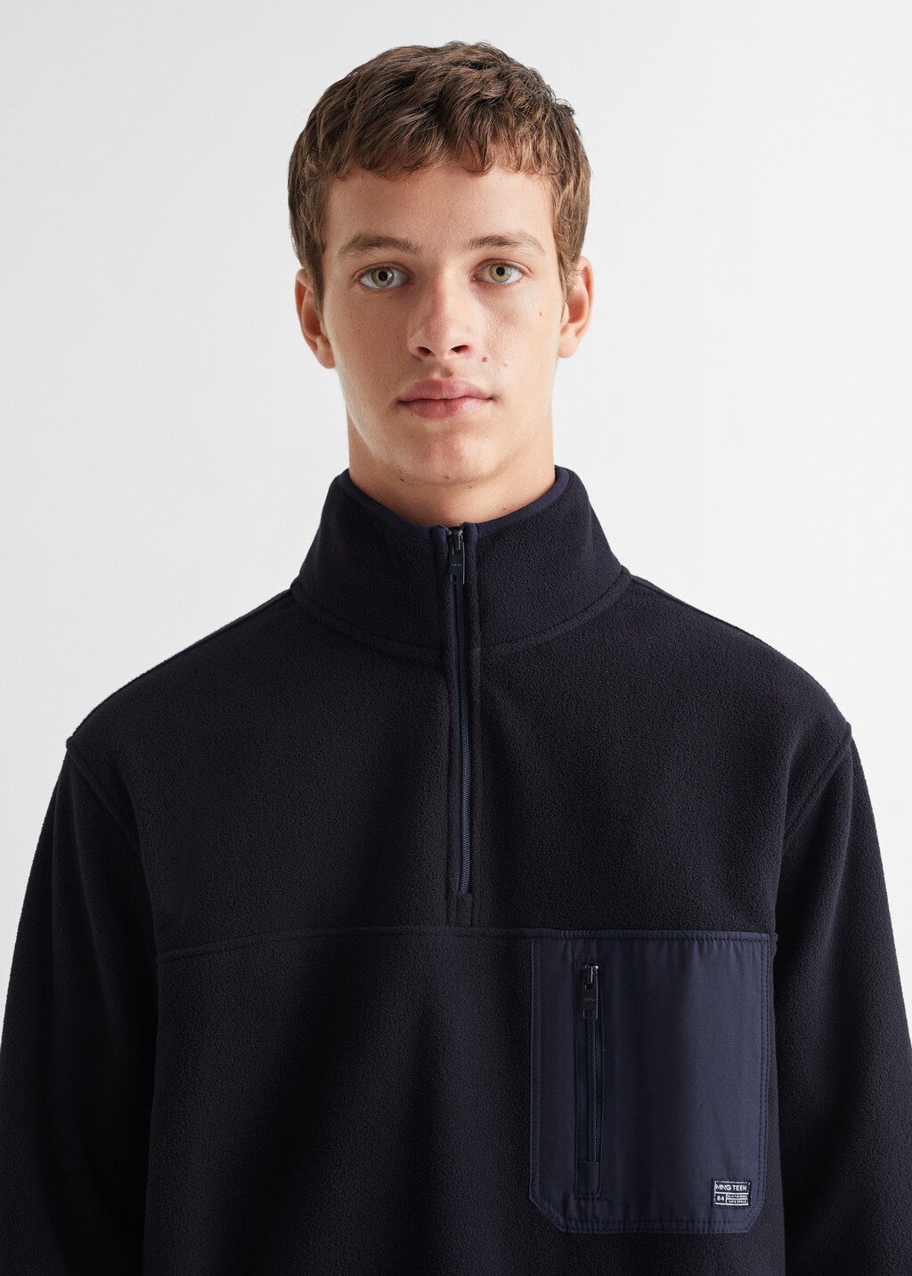 Zip-neck fleece sweatshirt - Details of the article 1