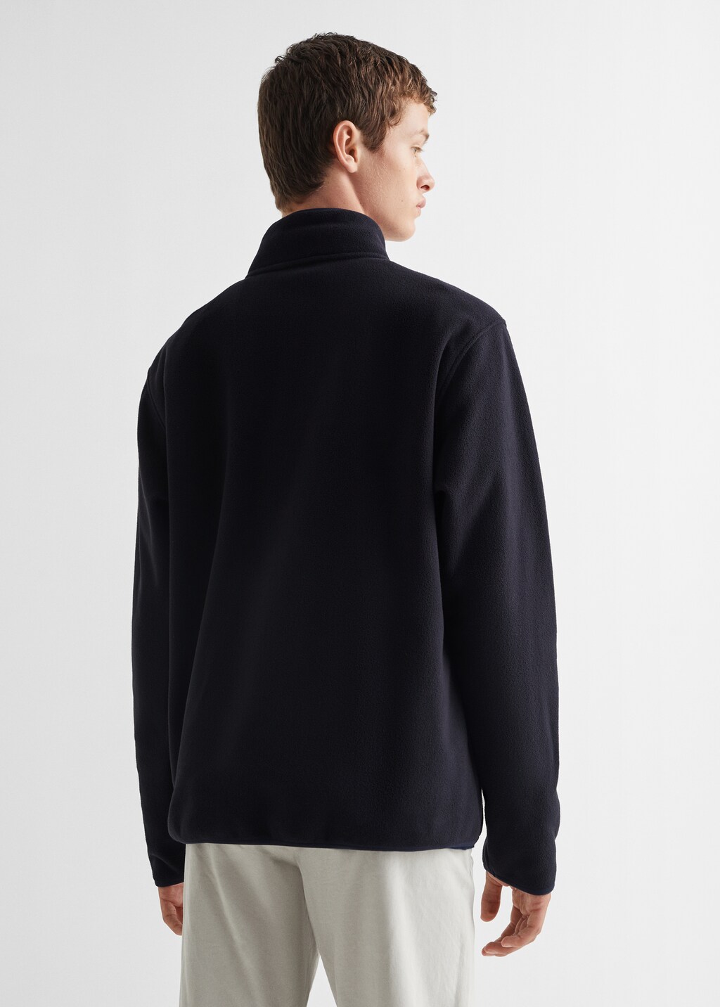 Zip-neck fleece sweatshirt - Reverse of the article