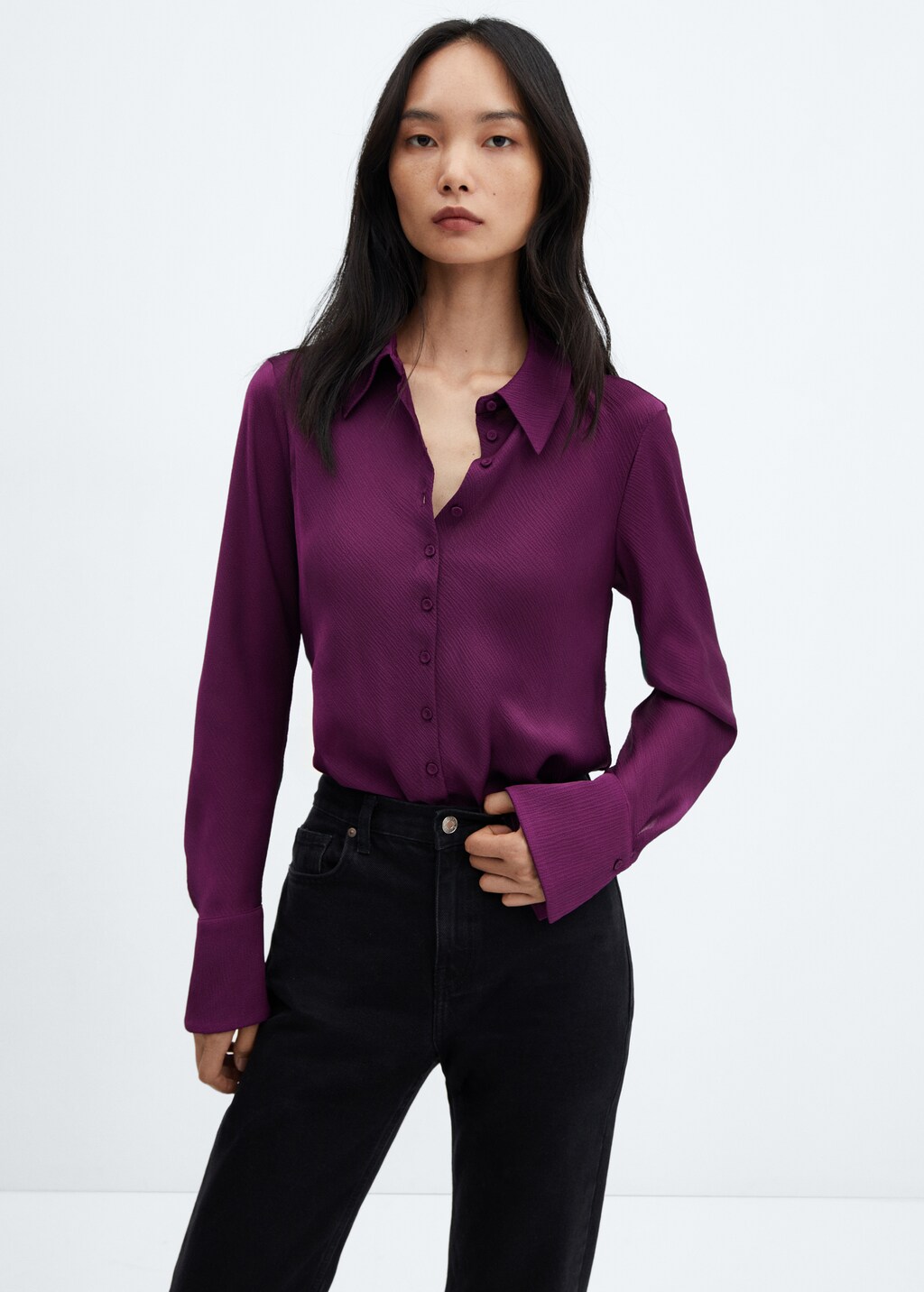 Satin textured shirt - Medium plane