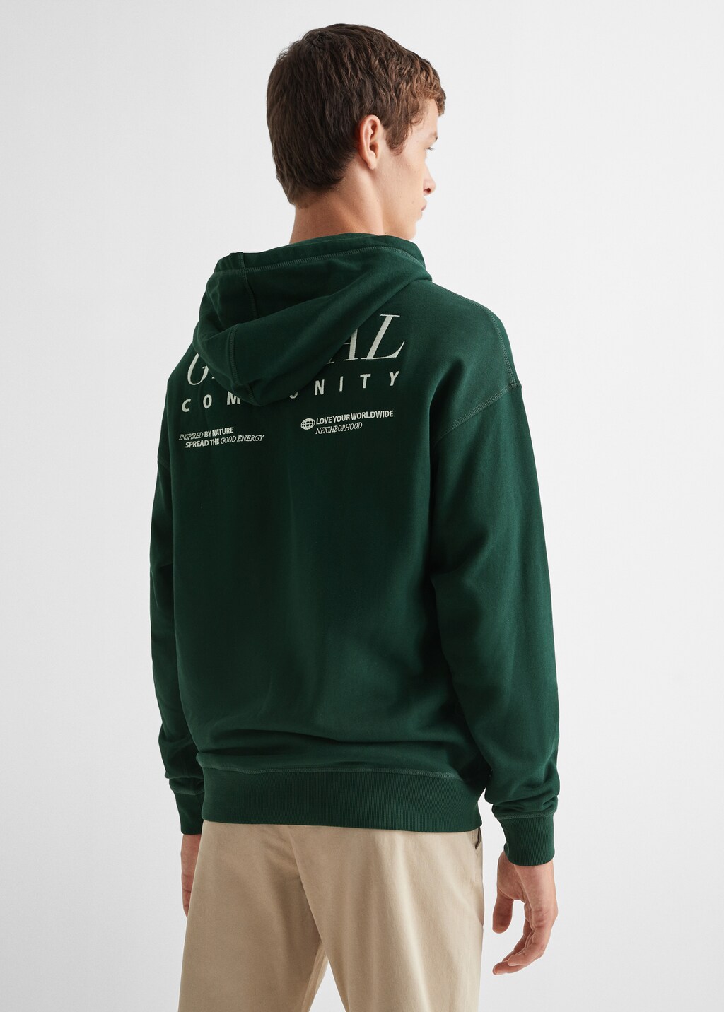 Sweatshirt met bedrukte boodschap - Achterkant van het artikel