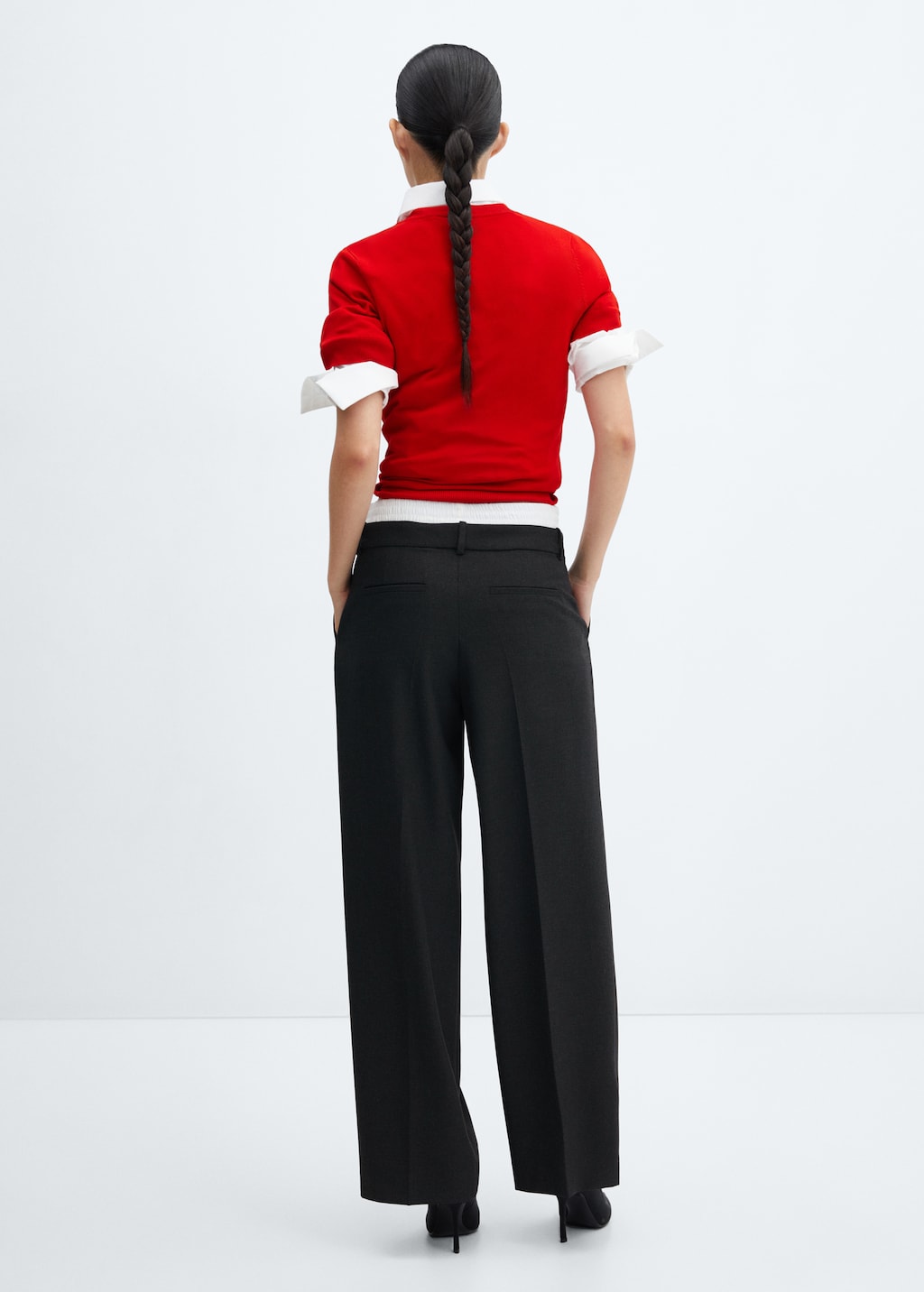 Double-waist straight trousers - Reverse of the article