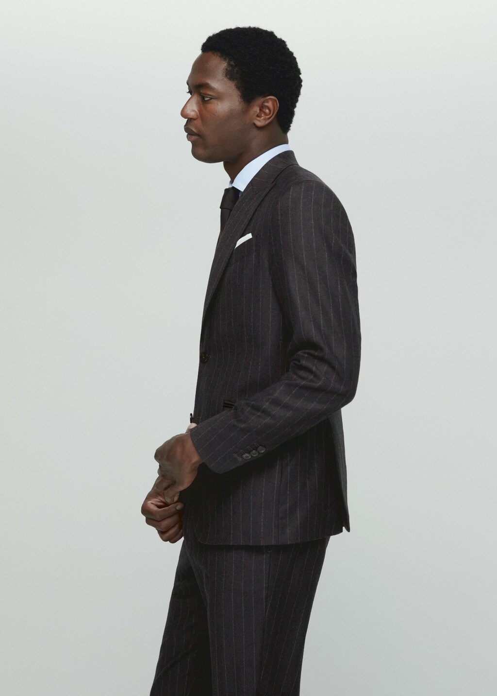 Pinstripe virgin wool suit jacket - Details of the article 2