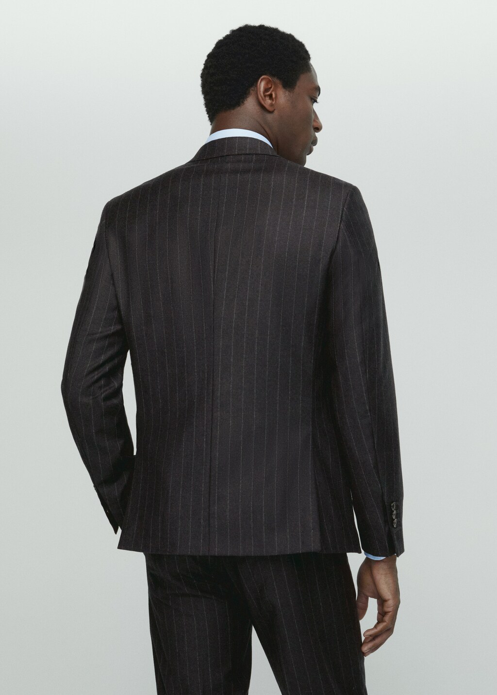 Pinstripe virgin wool suit jacket - Reverse of the article