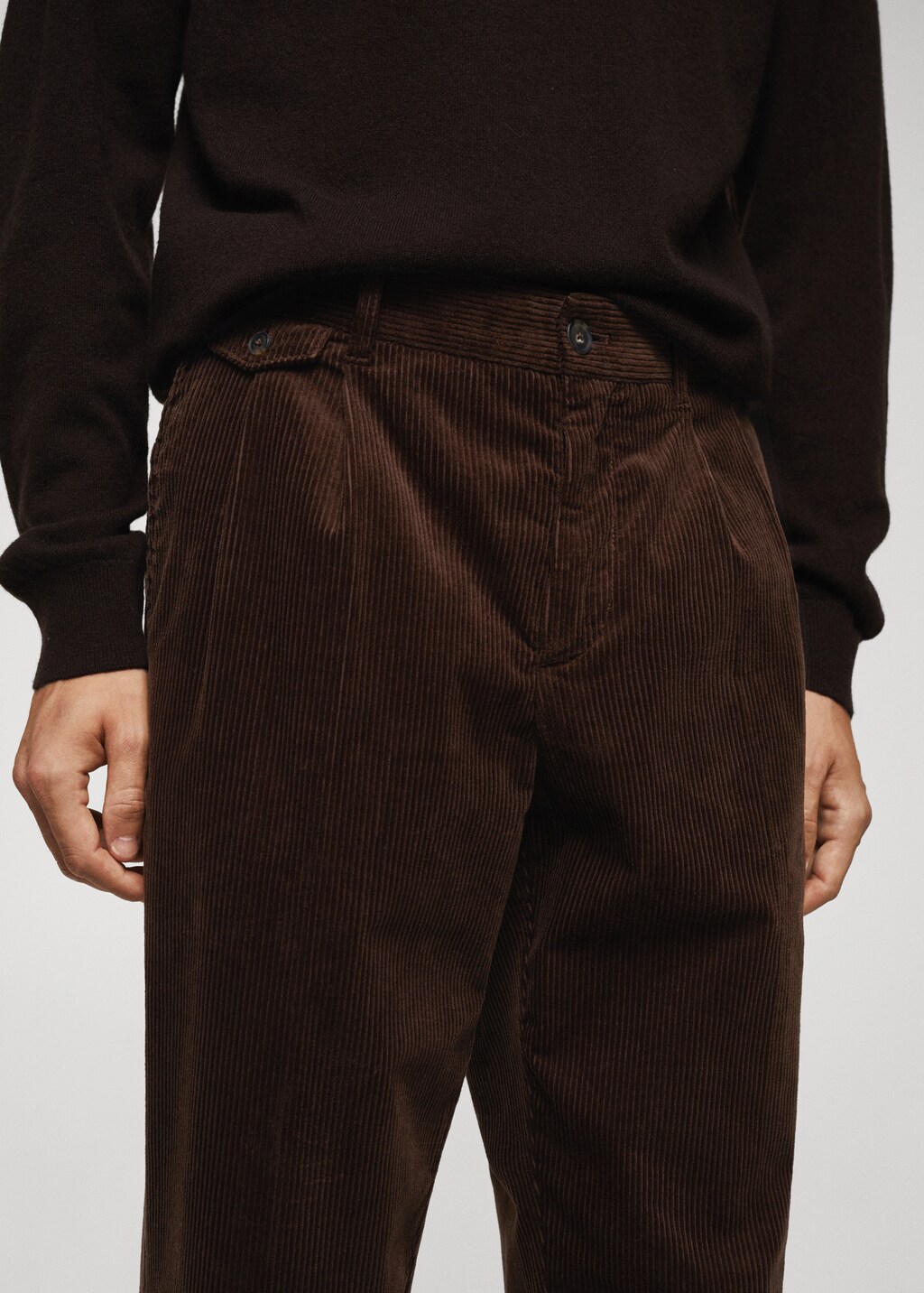 Regular fit corduroy cotton trousers - Details of the article 1