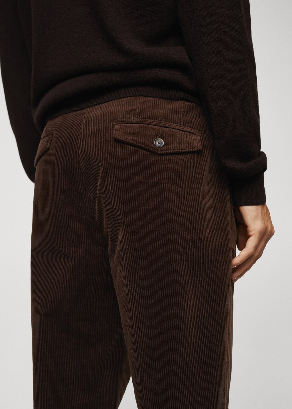 Regular fit corduroy cotton trousers - Details of the article 4