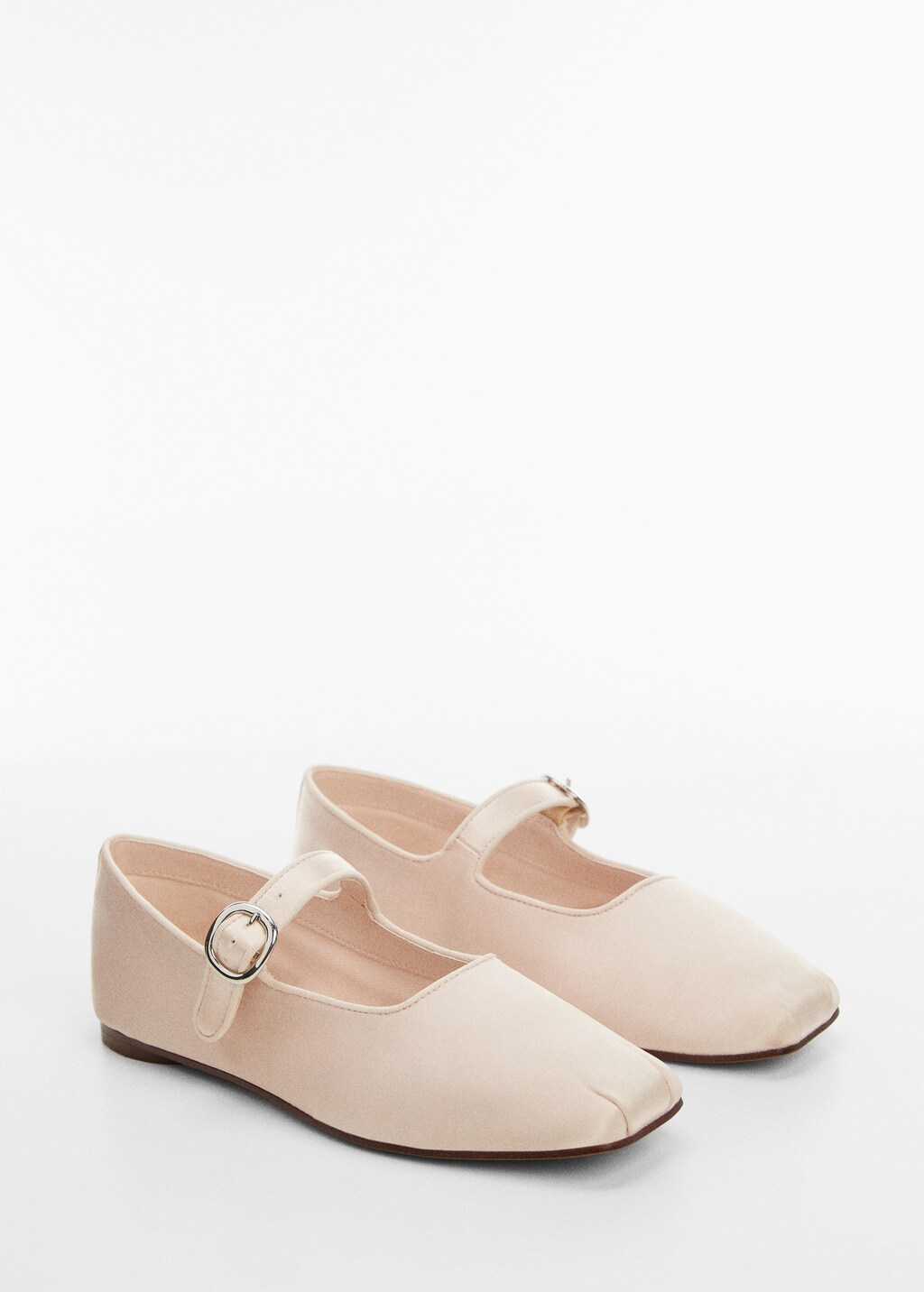 Satin ballet flats with buckle - Medium plane