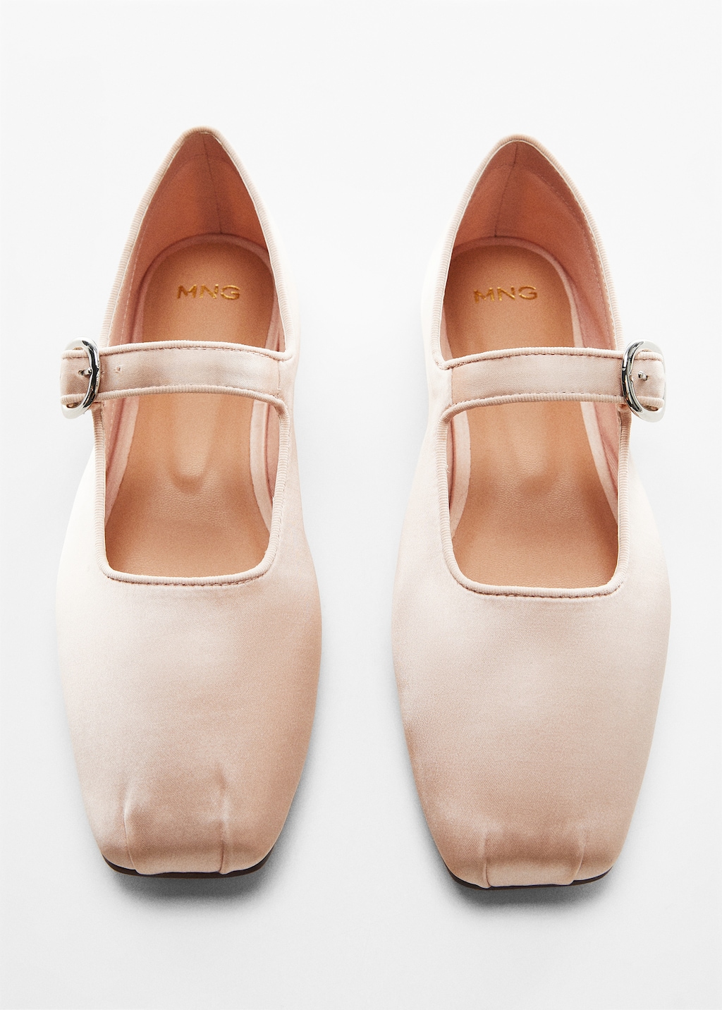 Satin ballet flats with buckle