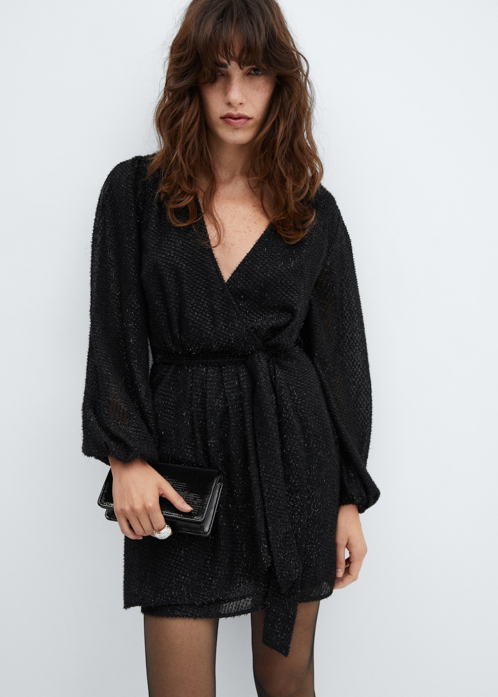 Lurex wrap dress - Medium plane