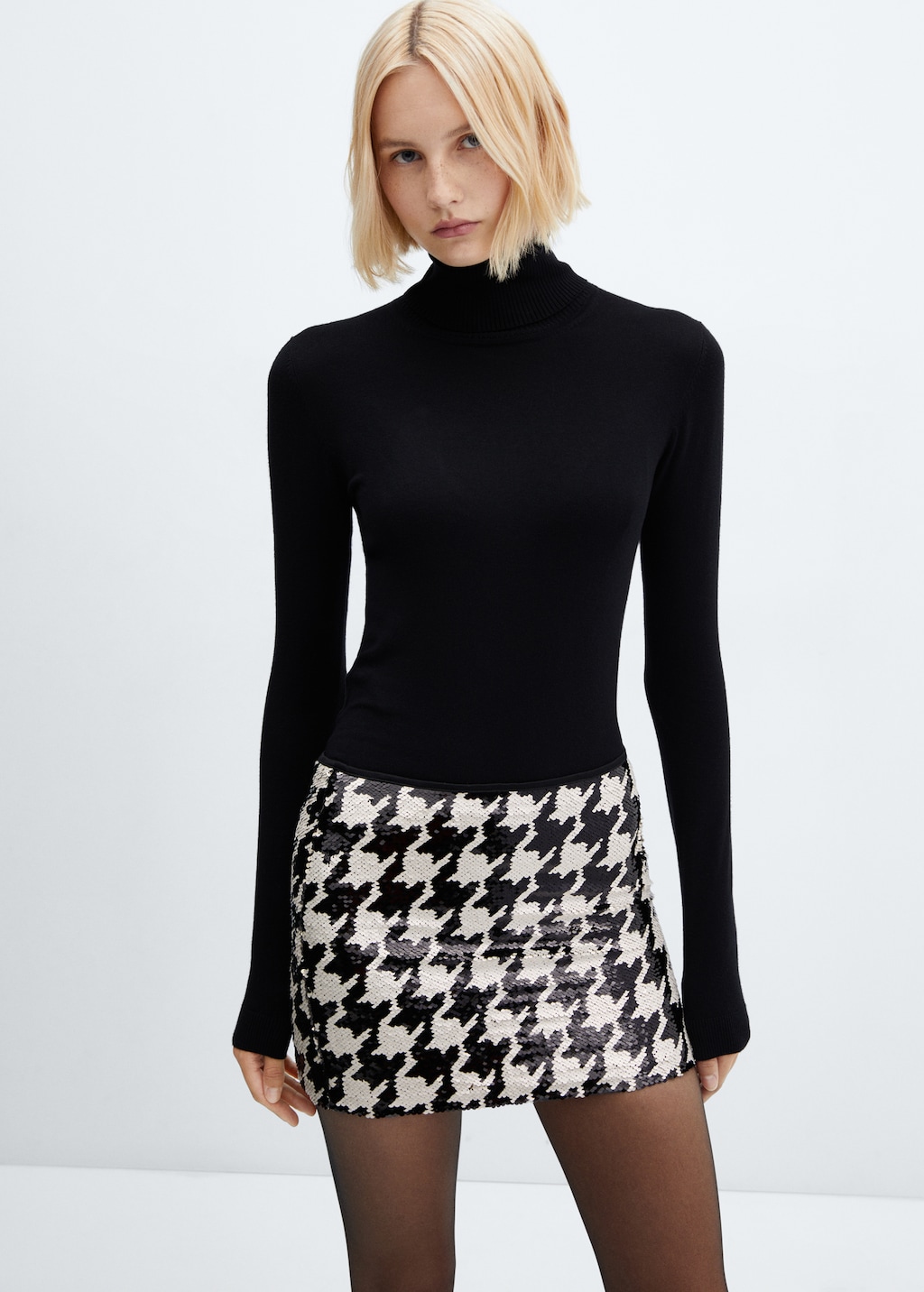 Houndstooth sequined skirt - Medium plane