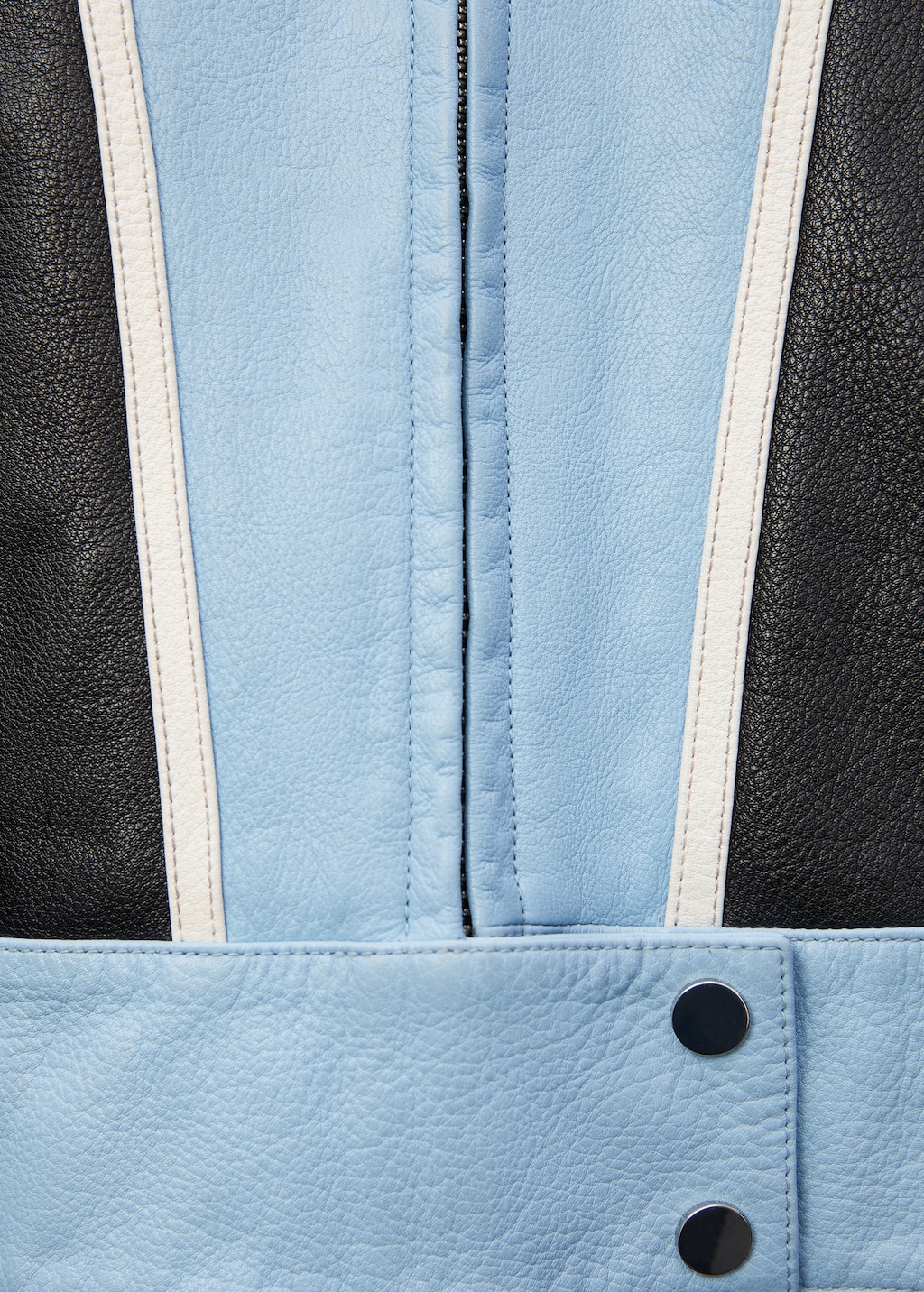 Contrast leather biker jacket - Details of the article 8