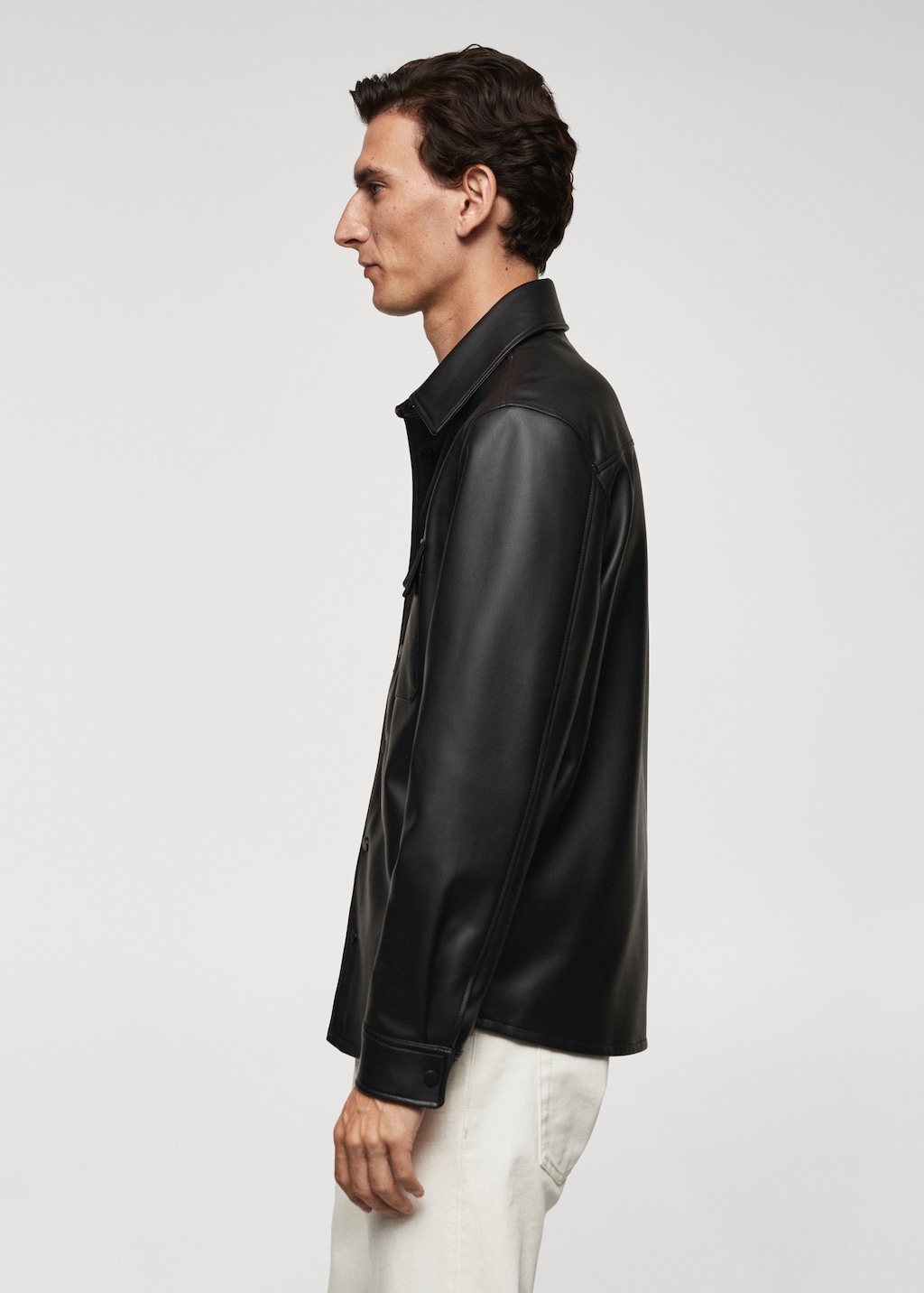 Leather-effect overshirt - Details of the article 2