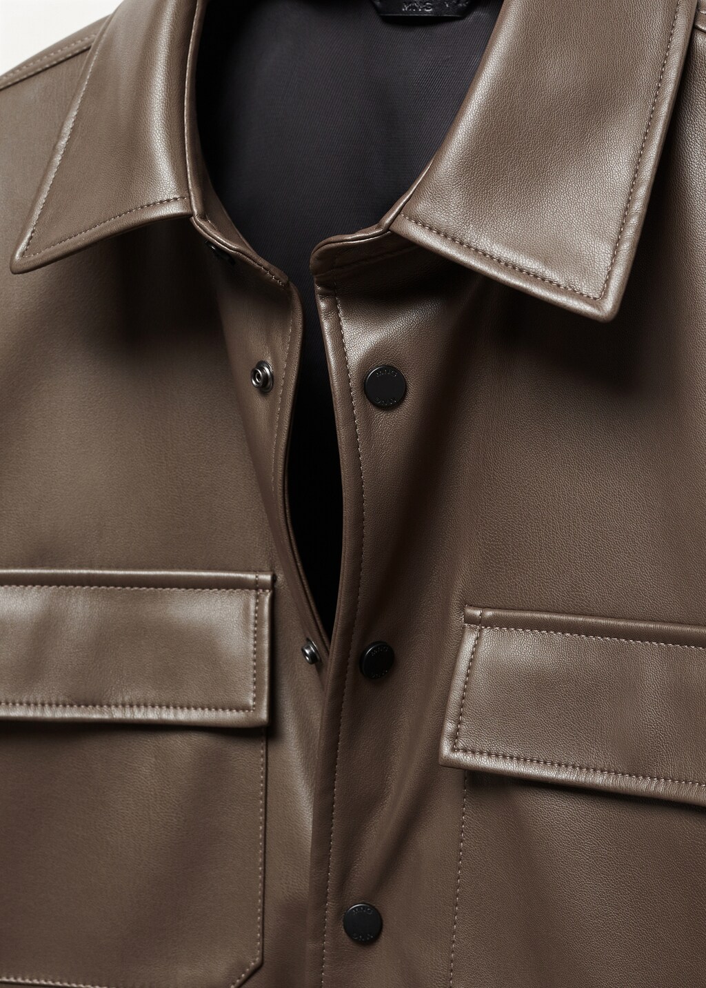 Leather-effect overshirt - Details of the article 8