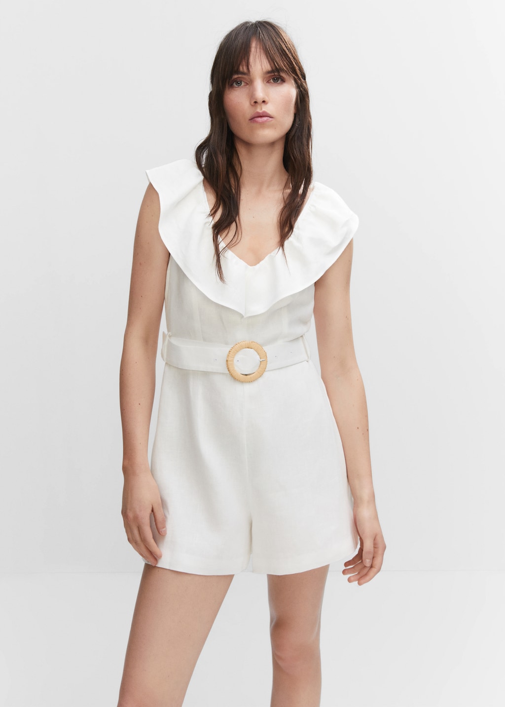 Belt linen jumpsuit - Medium plane