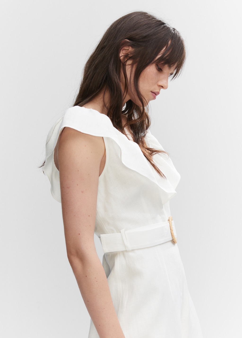 Belt linen jumpsuit - Details of the article 1