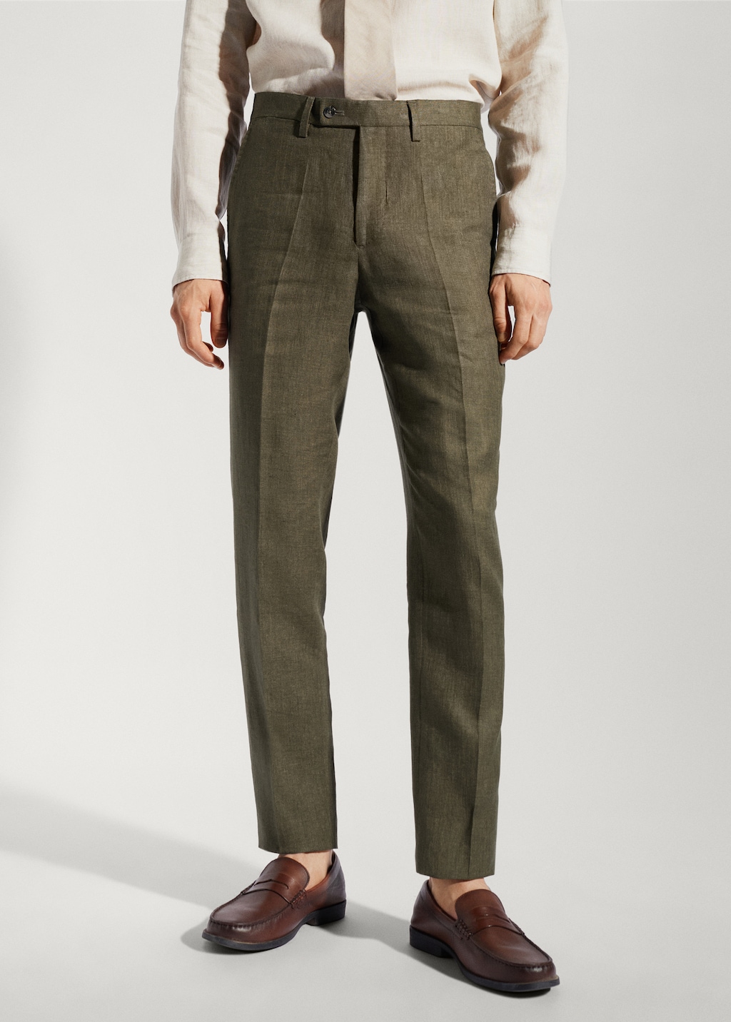 100% linen suit trousers - Medium plane