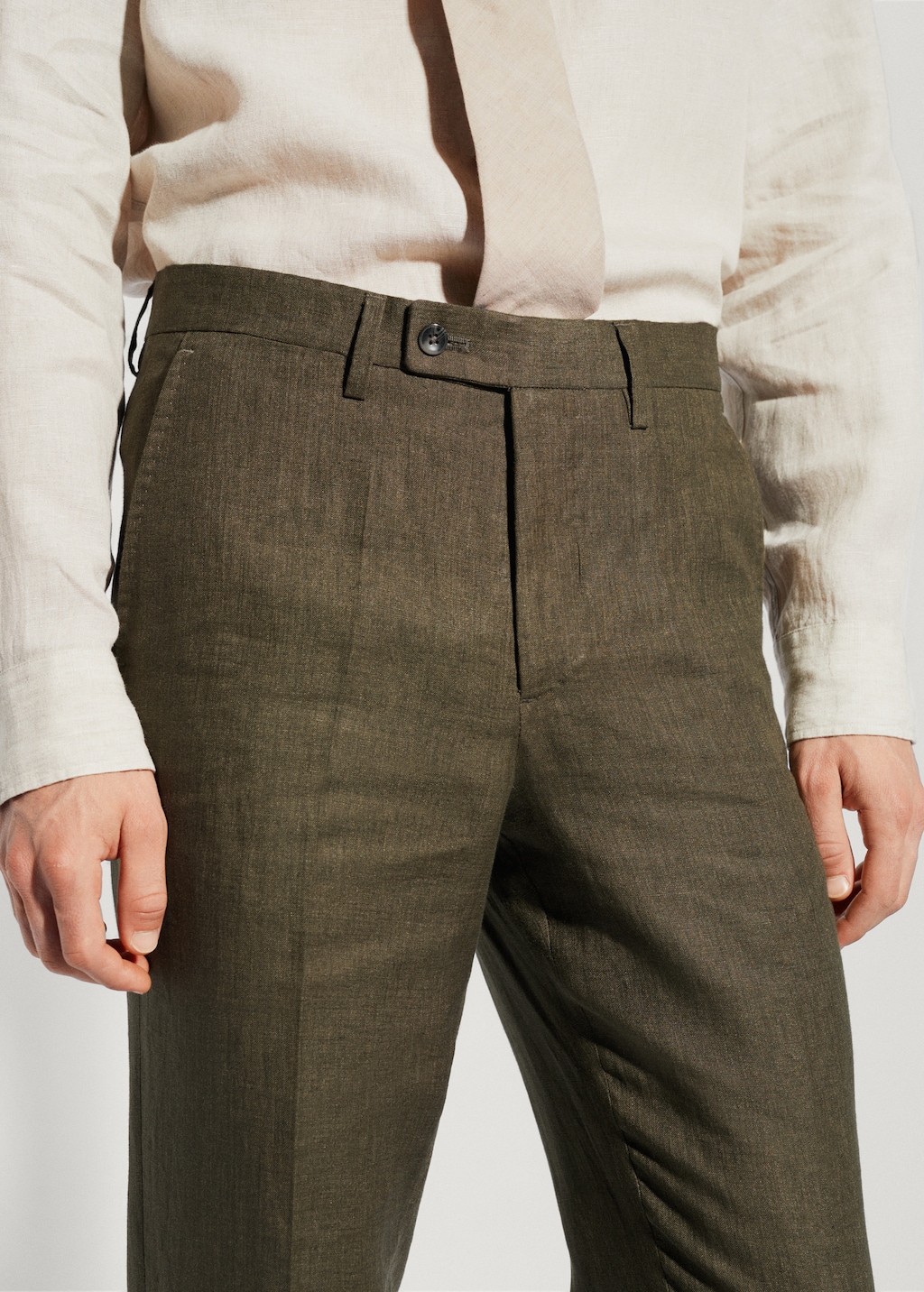 100% linen suit trousers - Details of the article 1