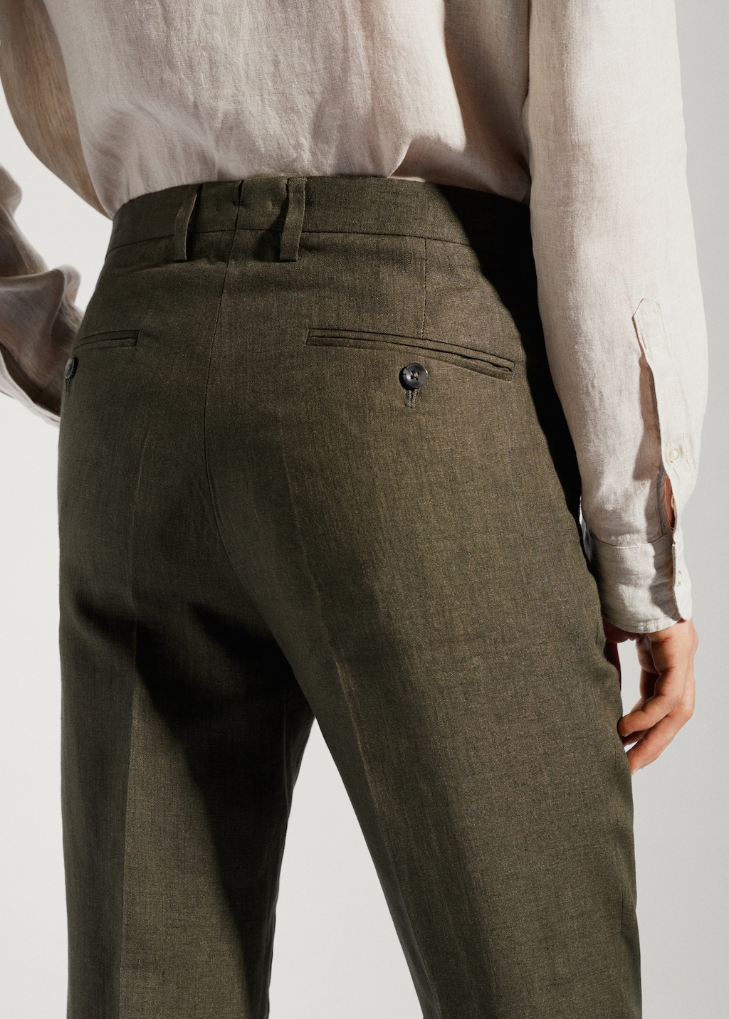 100% linen suit trousers - Details of the article 2