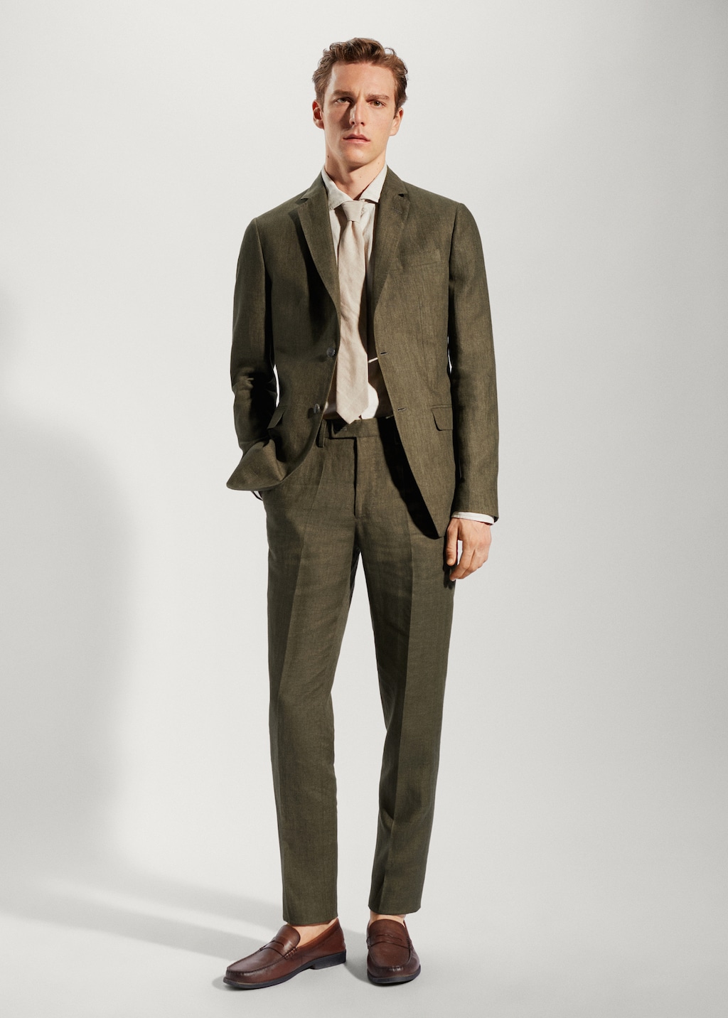 100% linen suit trousers - Details of the article 4