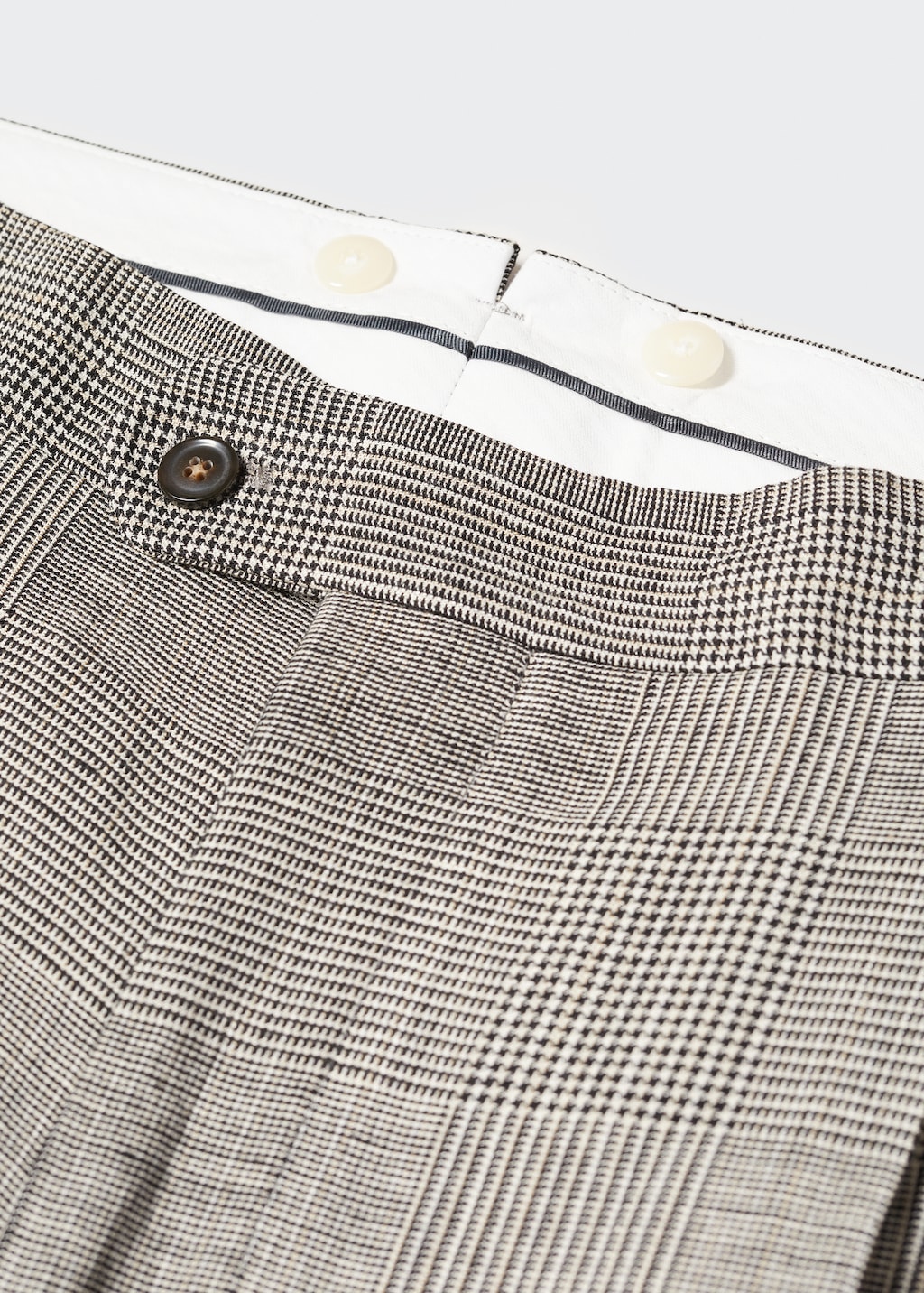 Check linen suit trousers - Details of the article 8