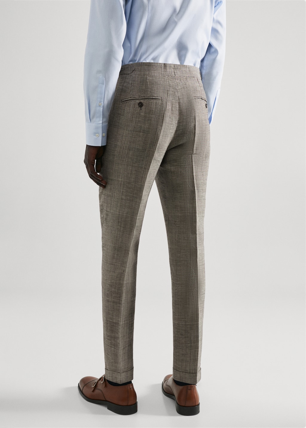 Check linen suit trousers - Reverse of the article