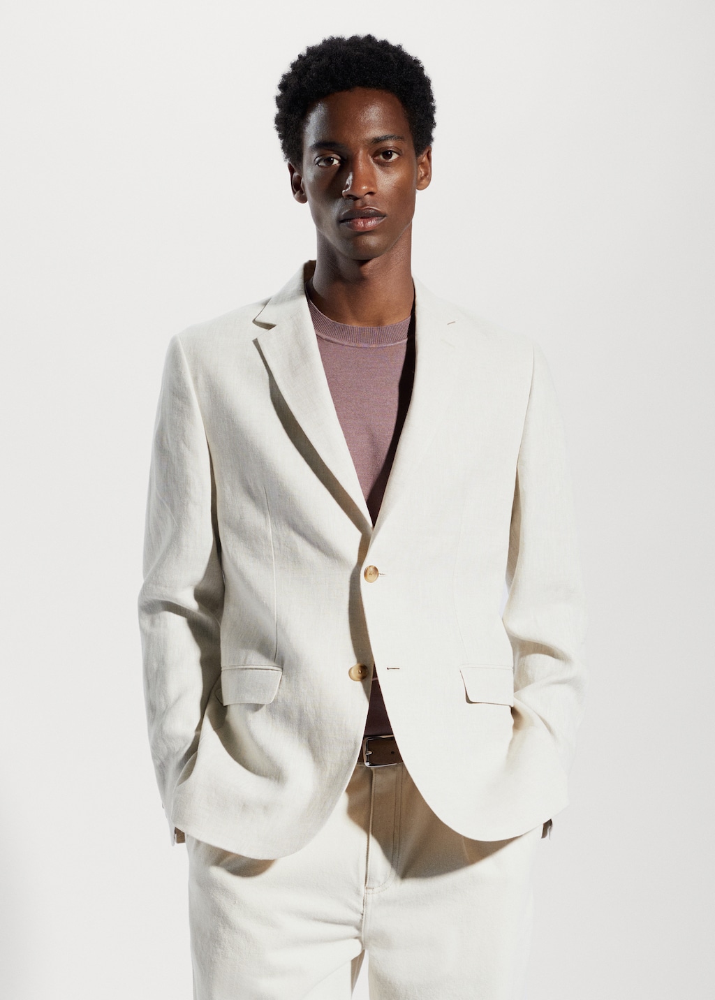 100% linen slim fit blazer - Man <b>MANGO</b> OUTLET Slovenia.